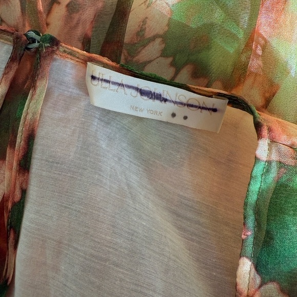 ULLA JOHNSON Adelaide ruffled printed silk-organza mini dress - Picture 7 of 8